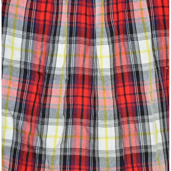 Splendid Red Plaid Edgeware Top Size XS Peplum Raw Hem Button Up Split Neck - Picture 9 of 10